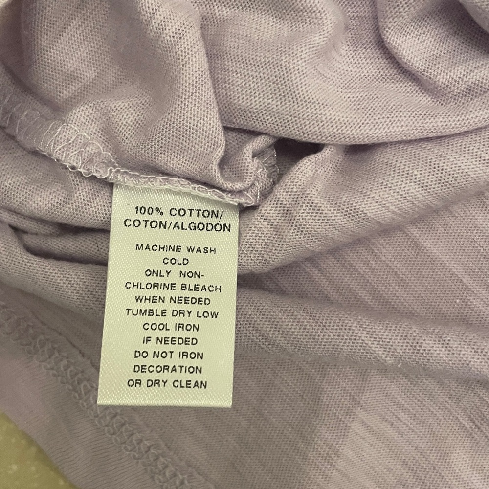 LOFT Women's Light T-shirt Purple Short Sleeve Rounded Hem Scoop Neck size S New - Picture 5 of 5